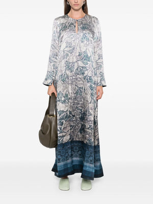 PIERRE LOUIS MASCIA Elegant Floral Silk Long Dress