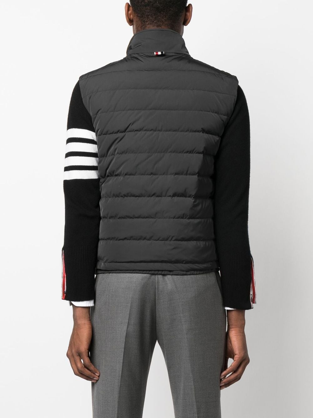 THOM BROWNE Men's Tricolor Field Vest with Internal Suspenders and Elasticated Hemline