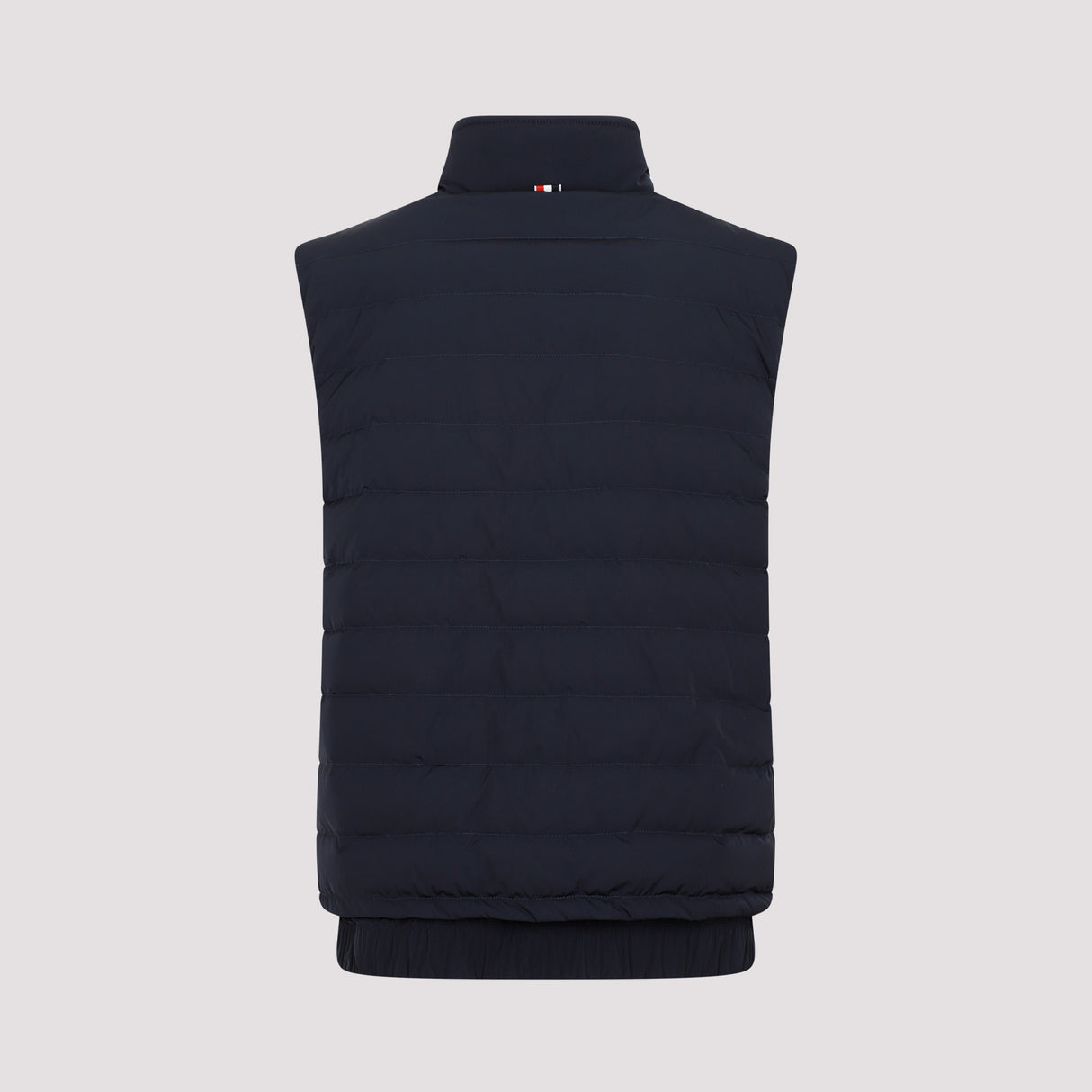 Men's Padded Quilted Vest in Charcoal with Contrast 4-Bar Detail