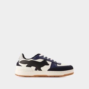 MAISON KITSUNÉ Chic Mixed Fabric Sneakers for Women