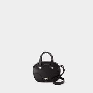 MAISON KITSUNÉ Mini Boogie Leather Crossbody Bag - Black