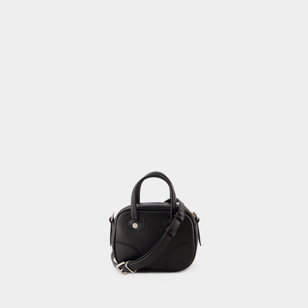 MAISON KITSUNÉ Mini Boogie Leather Crossbody Bag - Black