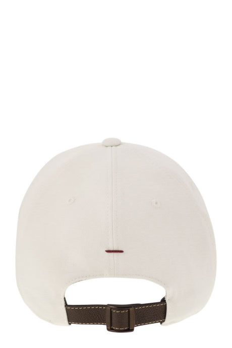 BRUNELLO CUCINELLI Diagonal Linen, Wool and Silk Baseball Cap with Embroidered Logo