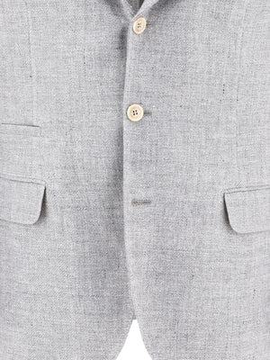 BRUNELLO CUCINELLI Deconstructed Blazer for Men - Regular Fit, Grey, SS24