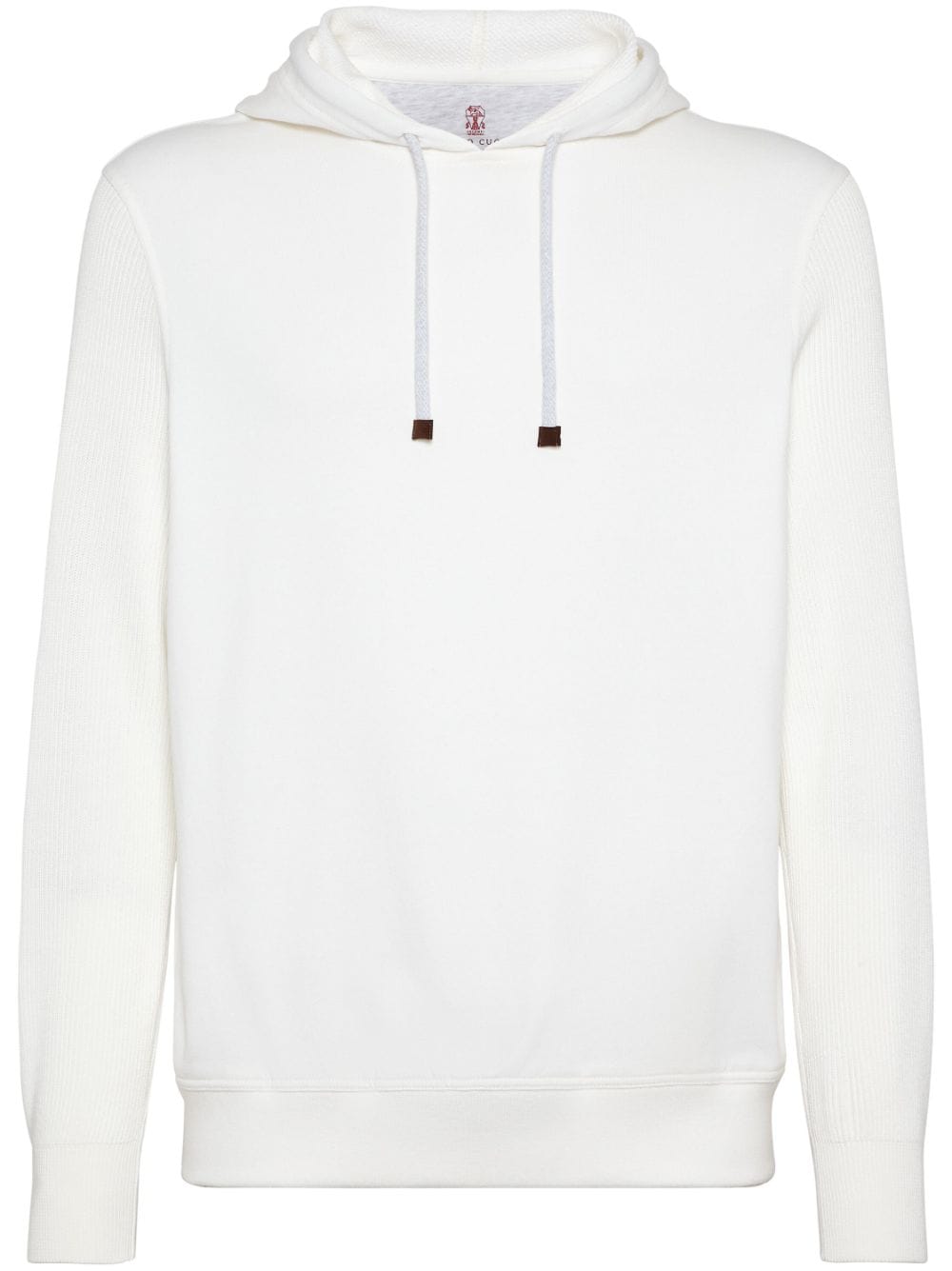 BRUNELLO CUCINELLI White Cotton Hoodie for Men - SS24 Collection