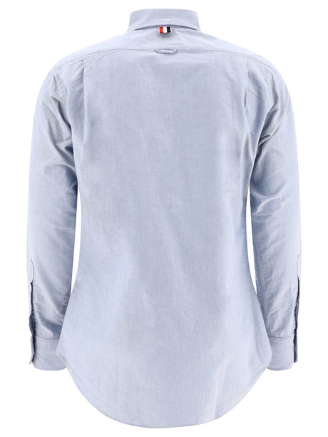 THOM BROWNE Light Blue Chest Pocket Shirt for Men - FW24