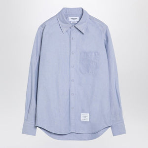 THOM BROWNE Men's Light Blue Cotton Button-Down Shirt for FW24