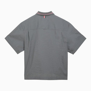 THOM BROWNE Stylish Gray Short-Sleeved Shirt for Men, Perfect for SS24