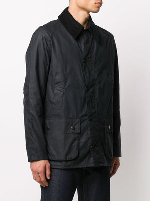 BARBOUR Men's Straight Silhouette Waxed Jacket with Raglan Sleeves