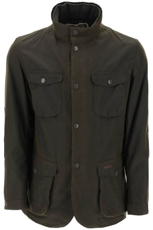 Stylish and Durable Waxed Jacket for Men in Classic Green