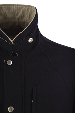 BRUNELLO CUCINELLI Elegant Double Wool Outerwear with Corduroy Detail