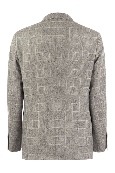 BRUNELLO CUCINELLI Elegant Prince of Wales One-and-a-Half-Breasted Jacket