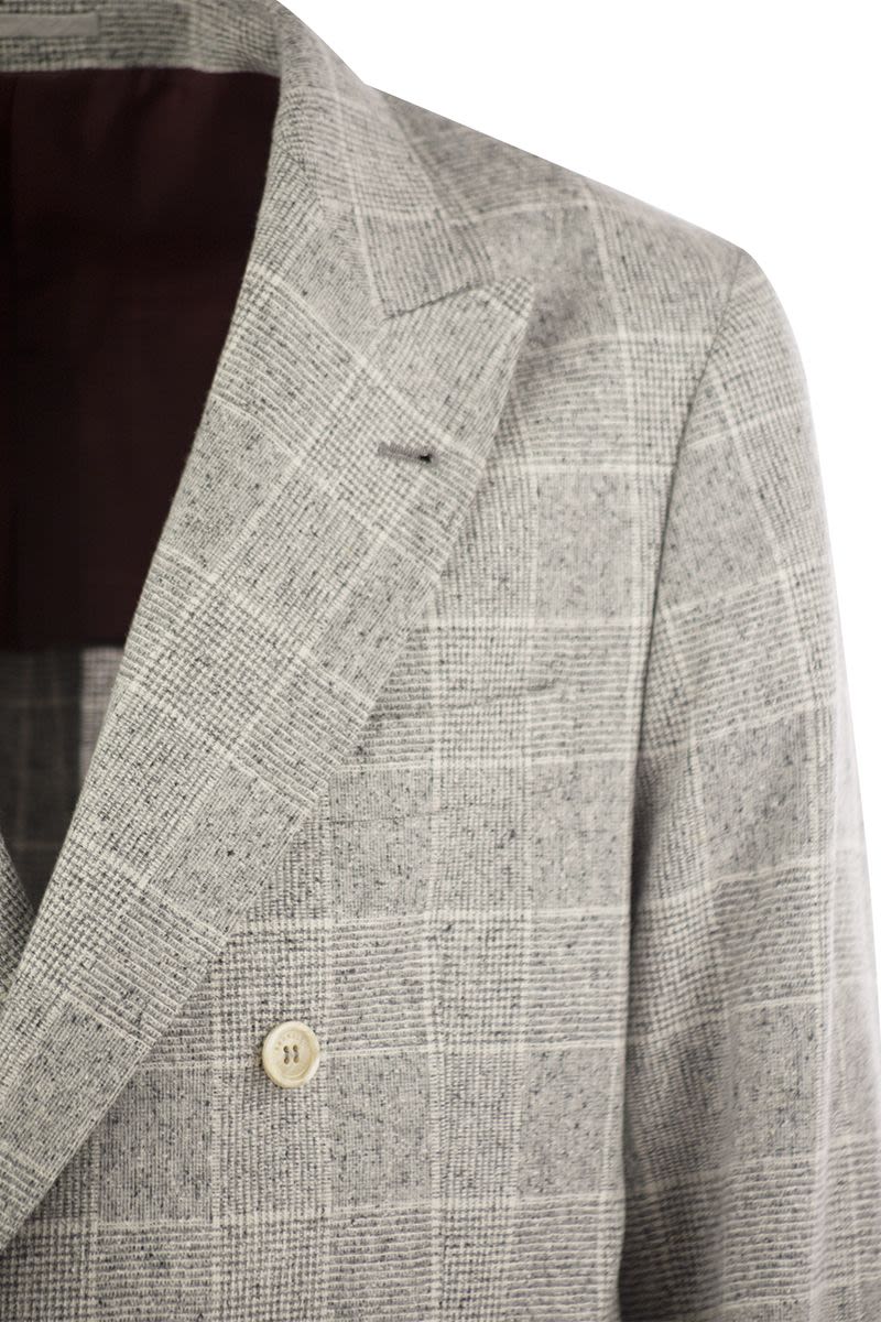 BRUNELLO CUCINELLI Elegant Prince of Wales One-and-a-Half-Breasted Jacket