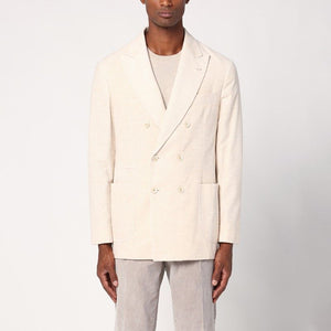 BRUNELLO CUCINELLI Elegant Beige Corduroy Double-Breasted Jacket