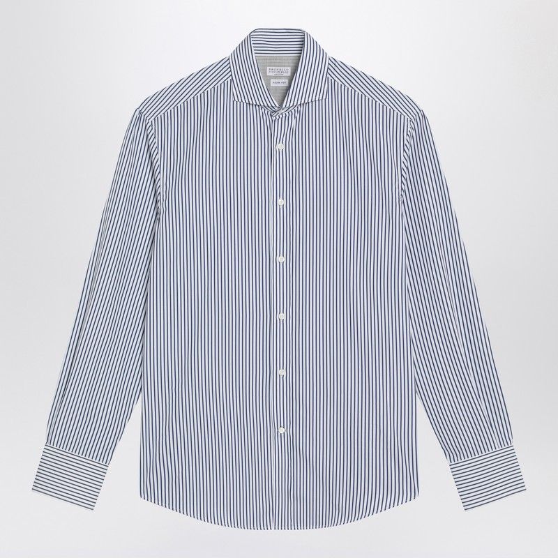 BRUNELLO CUCINELLI Classic Striped Cotton Shirt for Men - FW24