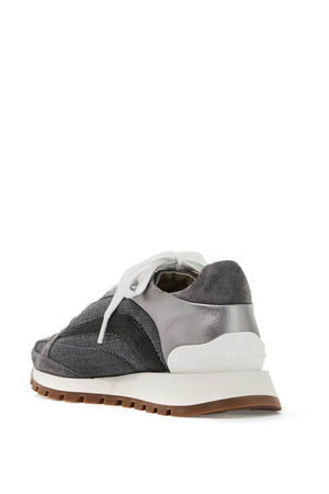 BRUNELLO CUCINELLI SUEDE Sneaker WITH PRECIOUS DETAILS