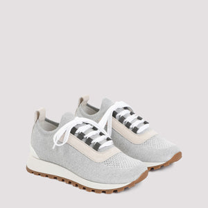 BRUNELLO CUCINELLI Grey Textile Sneakers for Women - SS24 Collection