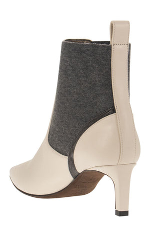 Refined and Luxurious Leather Heeled Ankle Boots for Women
