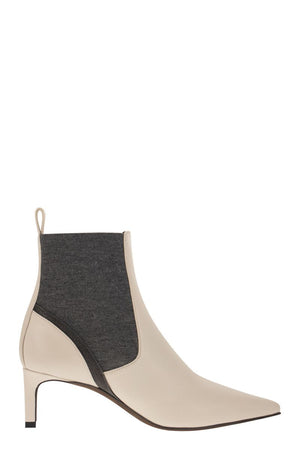 BRUNELLO CUCINELLI Refined and Luxurious Leather Heeled Ankle Boots for Women