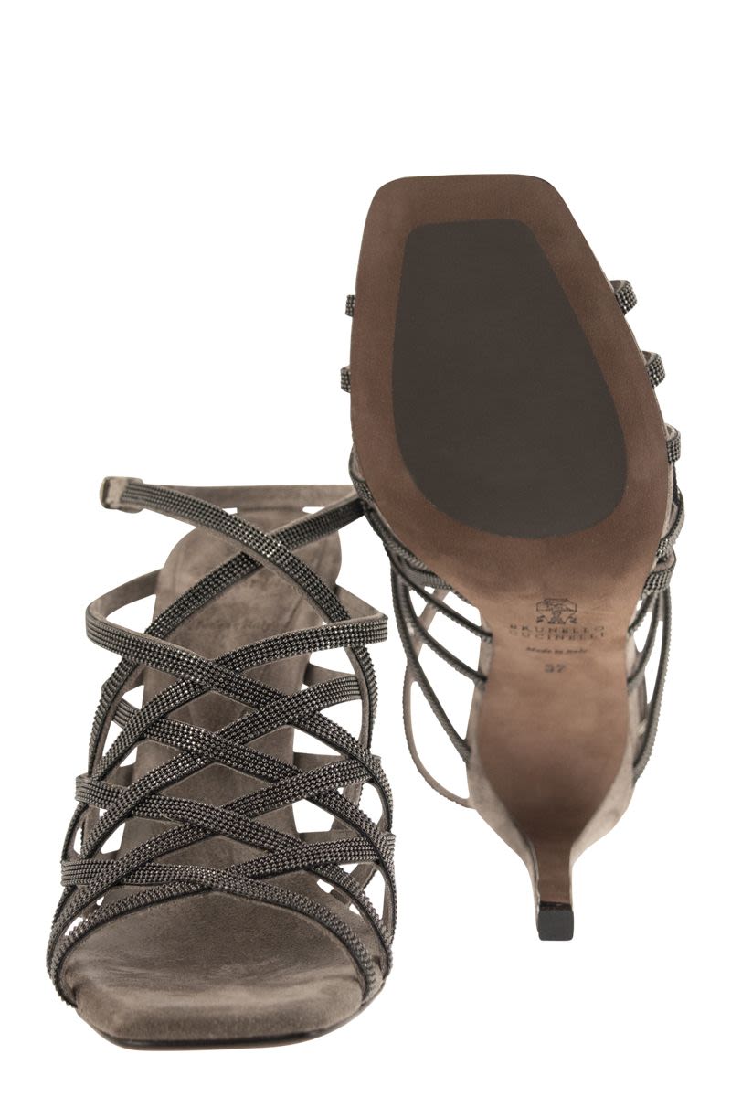 BRUNELLO CUCINELLI Feminine Leather High Heel Sandals for Spring/Summer 2024