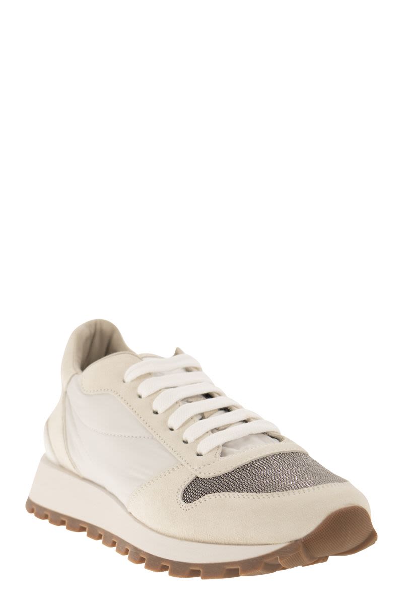 BRUNELLO CUCINELLI Women's Nude & Neutrals Leather Suede Sneakers for Fall/Winter 2023