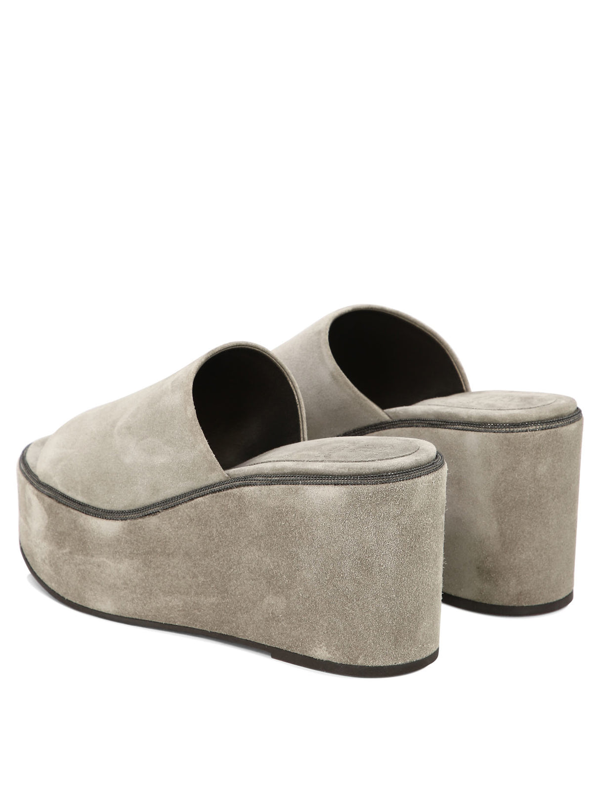 Dove Grey Suede Platform Wedges (伊莉麗卡皮革高跟涼鞋)