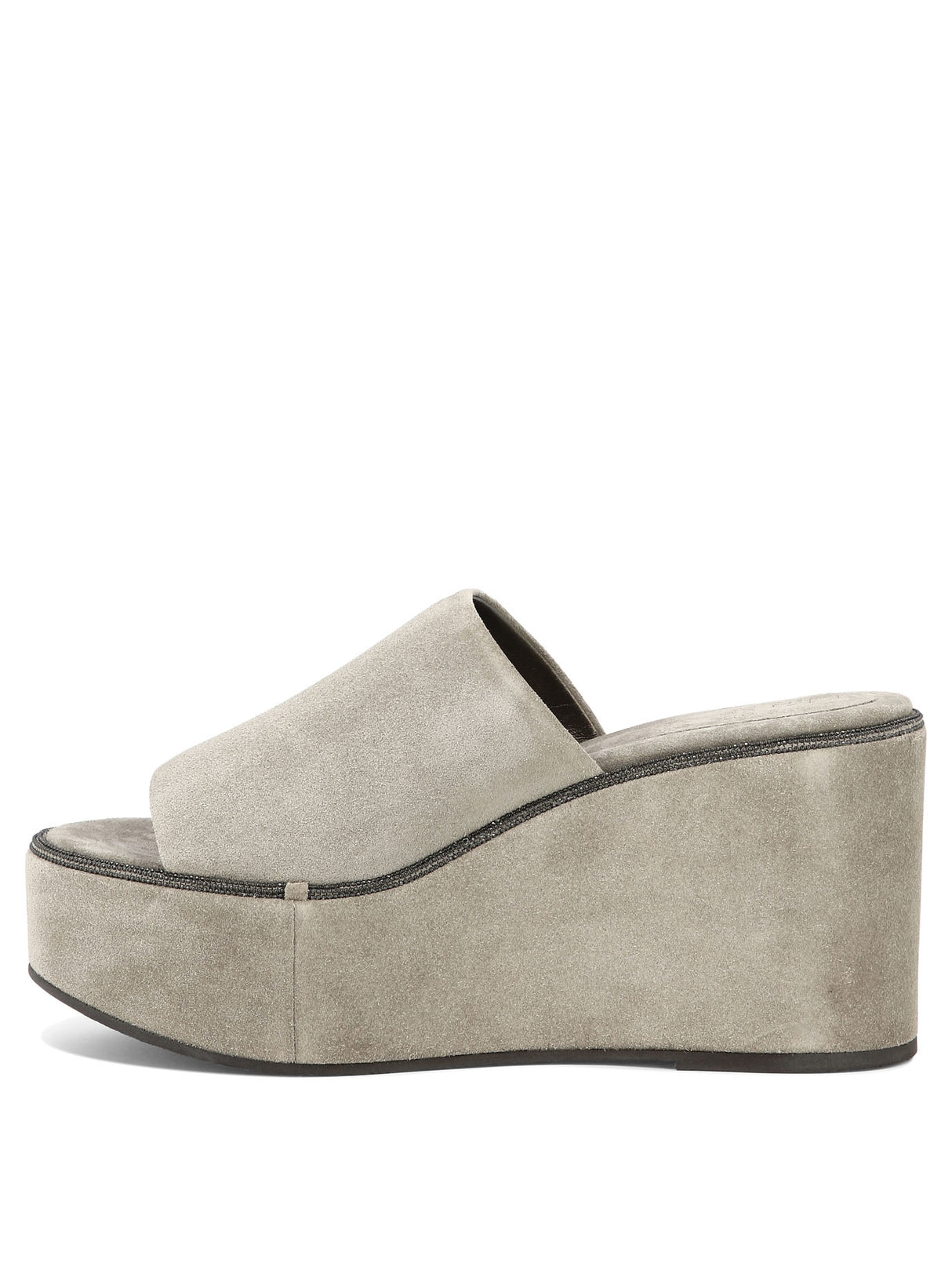 Dove Grey Suede Platform Wedges (伊莉麗卡皮革高跟涼鞋)