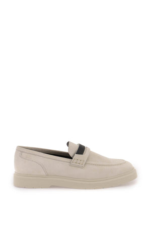 BRUNELLO CUCINELLI Nude & Neutral Suede Loafers with 2cm Heel for Women - SS24 Collection