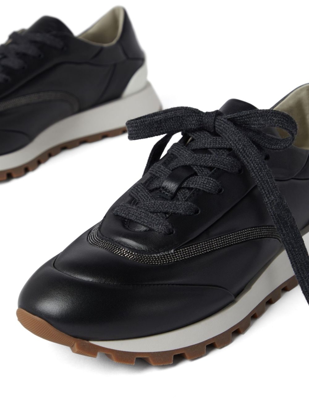 BRUNELLO CUCINELLI Leather Sneakers with Signature Detail