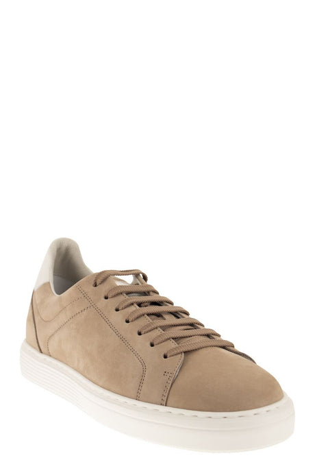 BRUNELLO CUCINELLI Men's Grey Leather Sneakers for Sophisticated and Casual Outfits - FW23