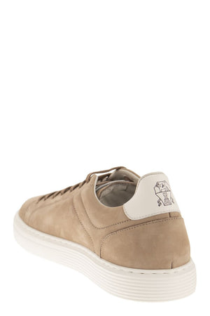 BRUNELLO CUCINELLI Men's Grey Leather Sneakers for Sophisticated and Casual Outfits - FW23