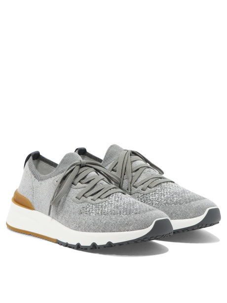 BRUNELLO CUCINELLI Chiné Knit Sneaker for Men