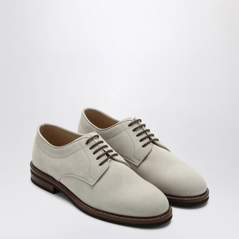 BRUNELLO CUCINELLI Round Toe Suede Derby Dress Shoes for Men