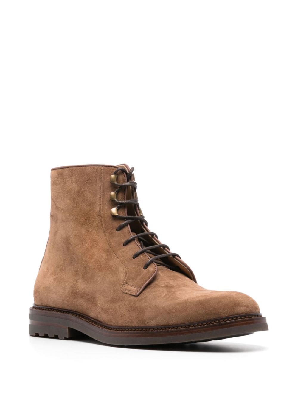 Giày Boot Da Suede Dây Buộc - Gót 4 cm