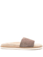 BRUNELLO CUCINELLI Elegant Suede Leather Slippers for Men