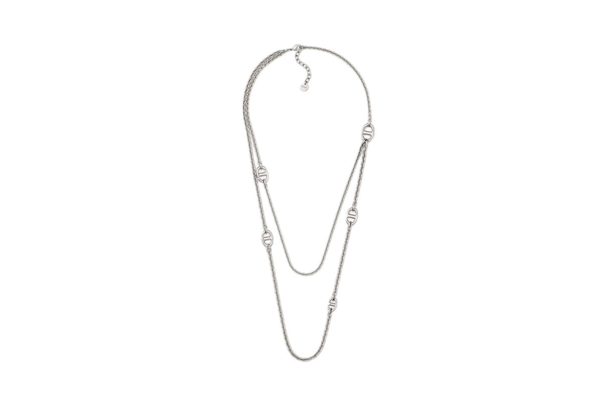 Sophisticated Necklace for Women - Silver Plata with DIOR Accent