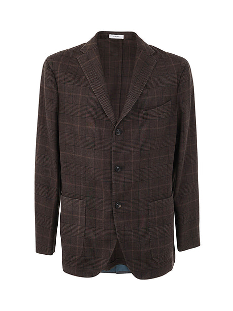 BOGLIOLI Regular Check Wool Blazer for Men