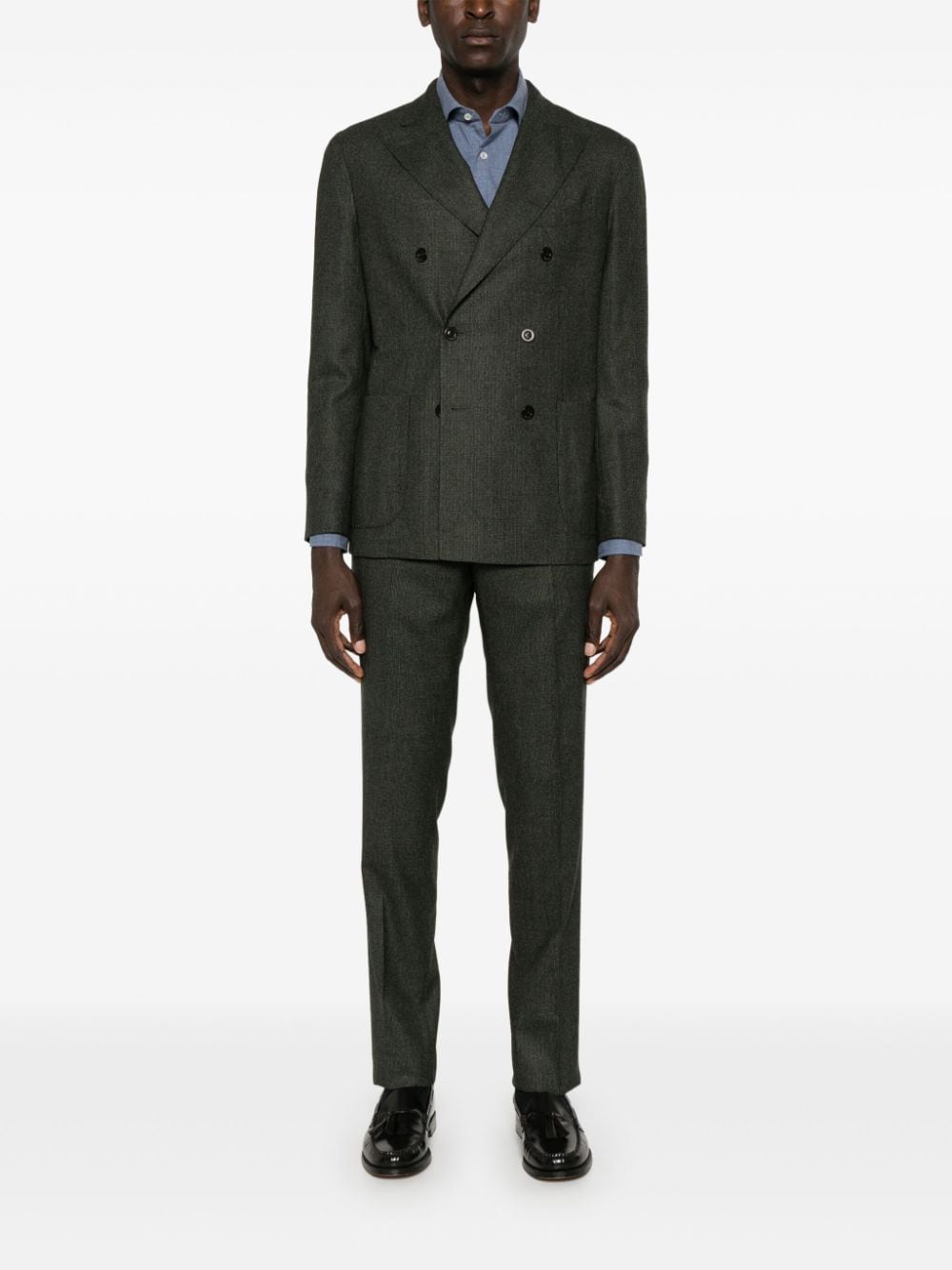 BOGLIOLI Men's Double-Breasted Dogtooth Wool Suit