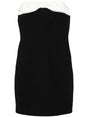 THE NEW ARRIVALS BY ILKYAZ OZEL Elegant Black Strapless Crepe Mini Dress for Women