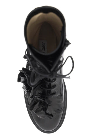 حذاء جلدي للقتال بأزهار Nari - النساء الأسود