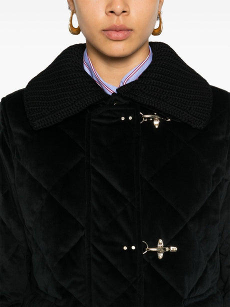 FAY Mini Quilted Velvet Jacket