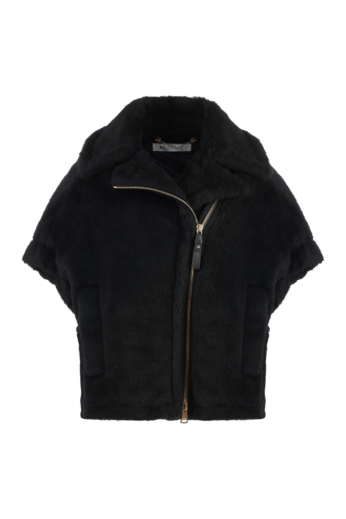 MAX MARA Vegan Fur Jacket with Asymmetric Closure