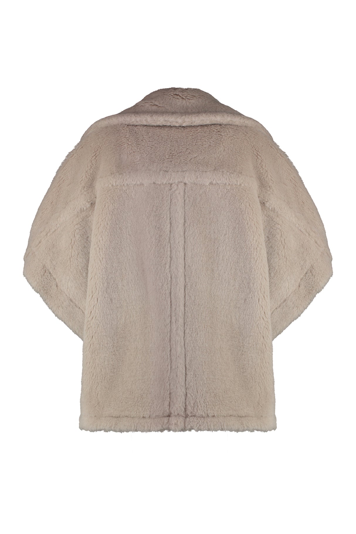 MAX MARA Vegan Fur Asymmetric Jacket for Women - Ecru