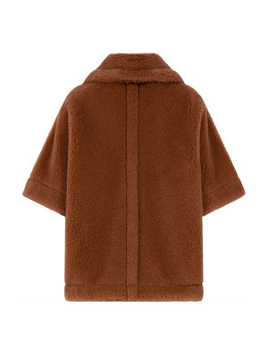 MAX MARA Square Teddy Cape in Luxurious Alpaca and Wool Blend