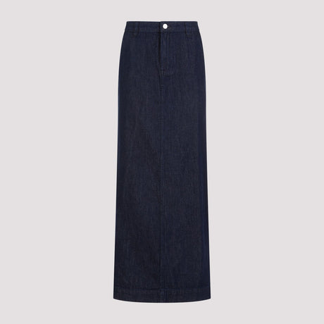 Blue Cotton Midi Pencil Skirt for Women - SS24コレクション