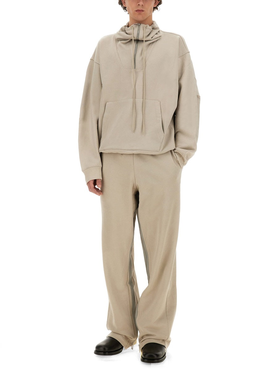 HELMUT LANG Men's Organic Cotton Jogging Pants with Zipper - Size L