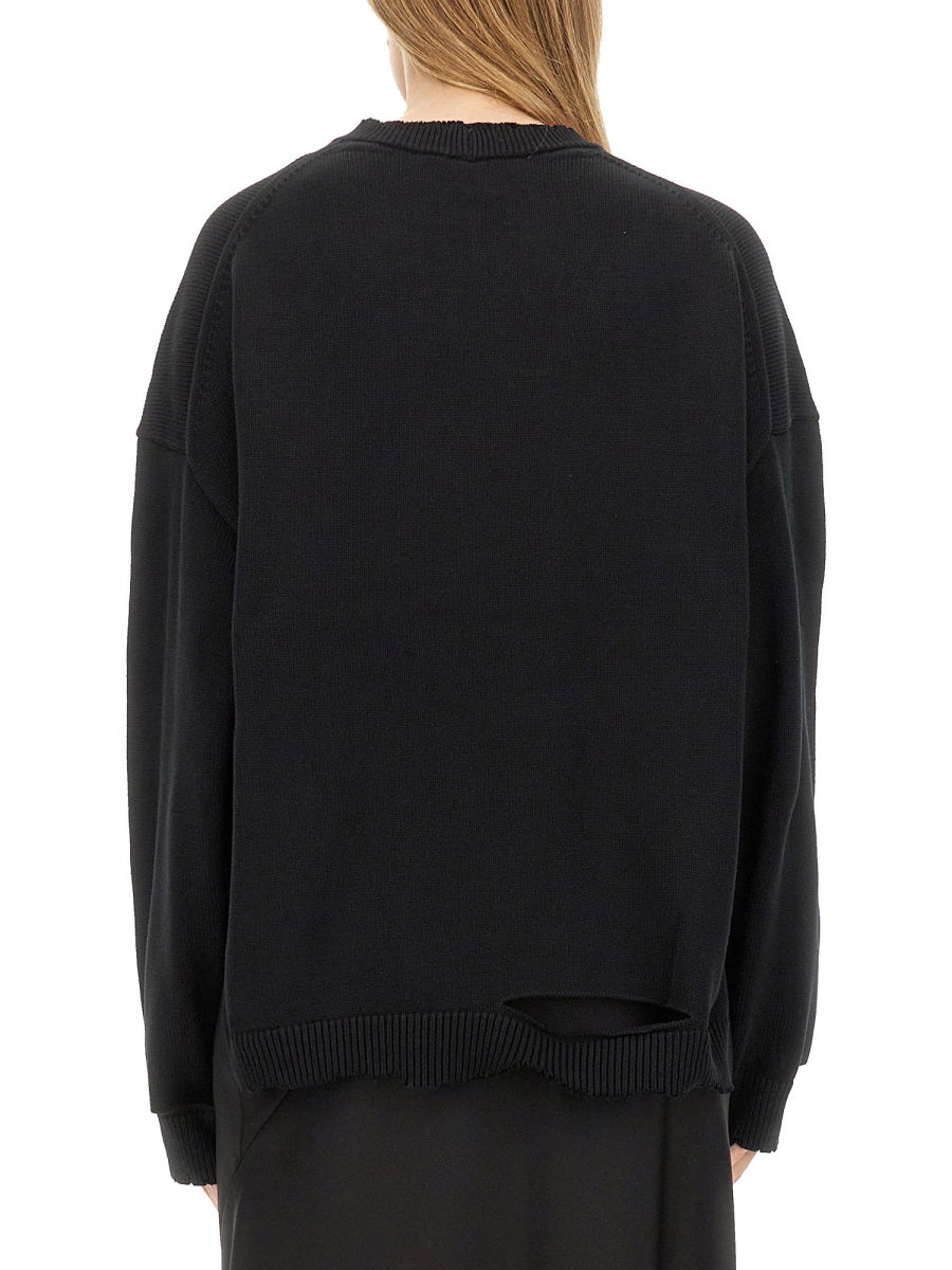 HELMUT LANG Distressed Oversized Sweater - Size S