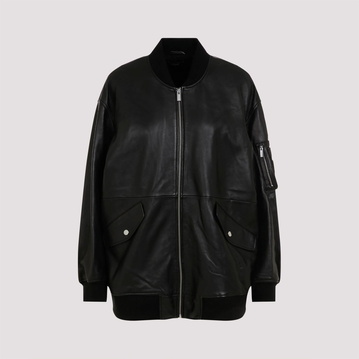 THEORY Lambskin Leather Bomber Jacket