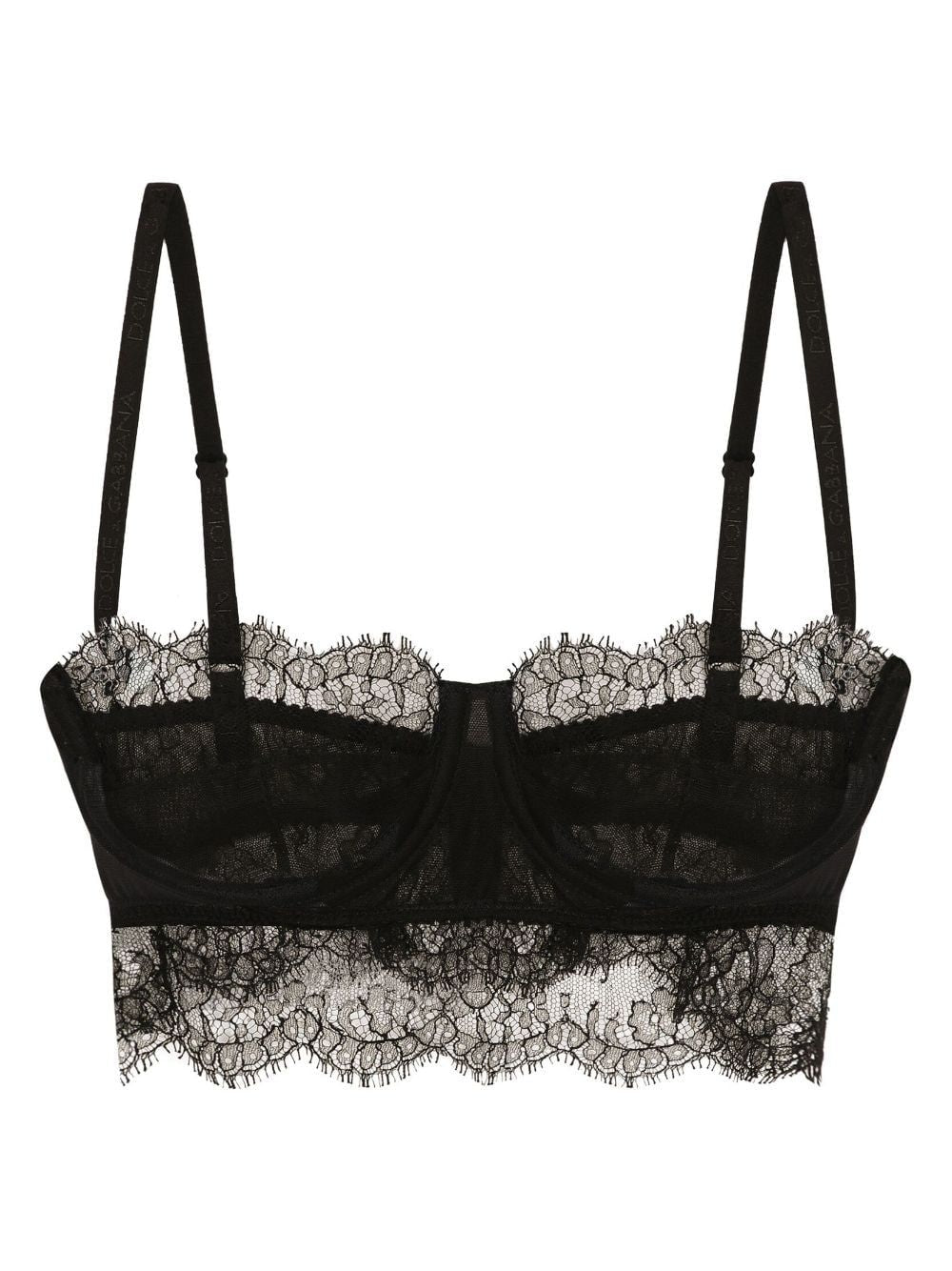 DOLCE & GABBANA Chantilly Lace Balconette Bra - Black