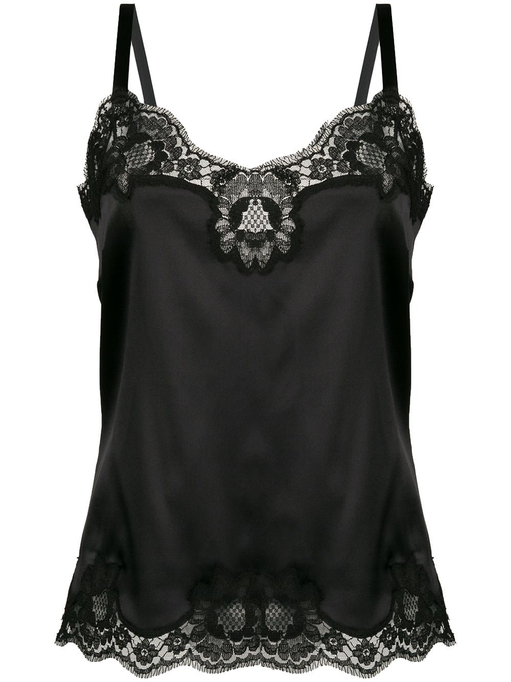 DOLCE & GABBANA Elegant Black Lace Camisole Top